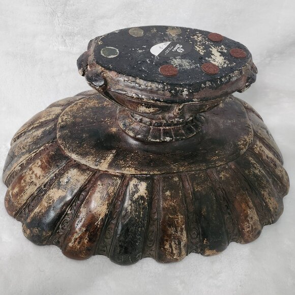 Antique-Style Attilas Original Repro Oval Scalloped Pedestal Bowl 19" x 9" - Picture 3 of 12